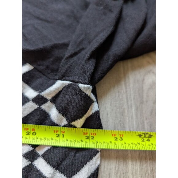 Chaus Womens 2X Black & White Diamond Pattern Button-Front Cardigan Sweater - Picture 8 of 8